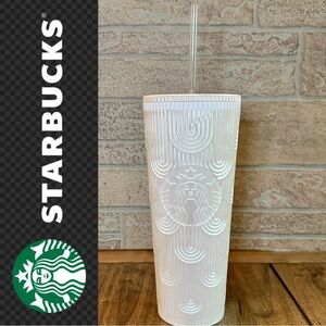 Starbucks Spring 2023 White Pearl Opalescent Siren Mermaid 24 oz Cold Cup
